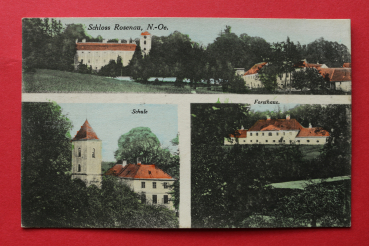 AK Rosenau Schloss / 1927 / Mehrbildkarte / Schule / Forsthaus / Niederösterreich